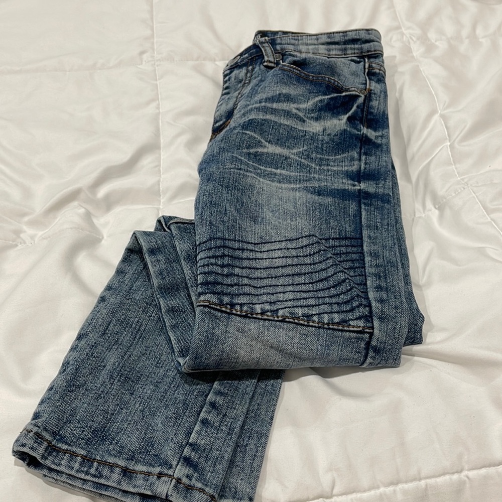 Boys encrypted supply company stonewashed jeans.